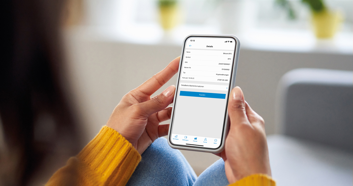 Kryptowährungen handeln im Mobile Banking