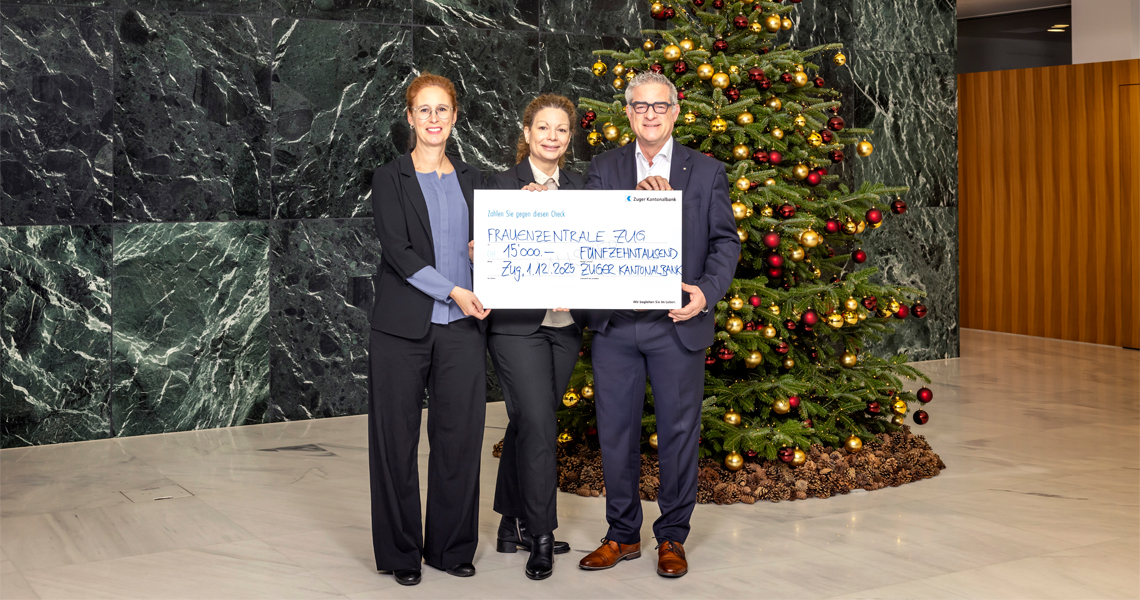 Weihnachtsspende der Zuger Kantonalbank Weihnachtsspende der Zuger Kantonalbank
