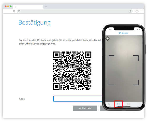 Access QR Code abscannen