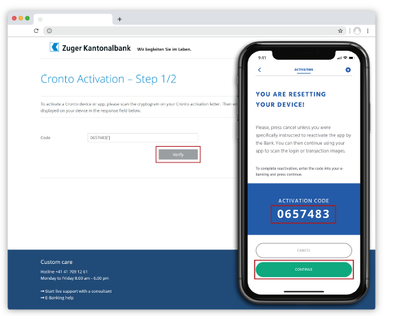 Code registration step 1, with code Code registration step 1, with code