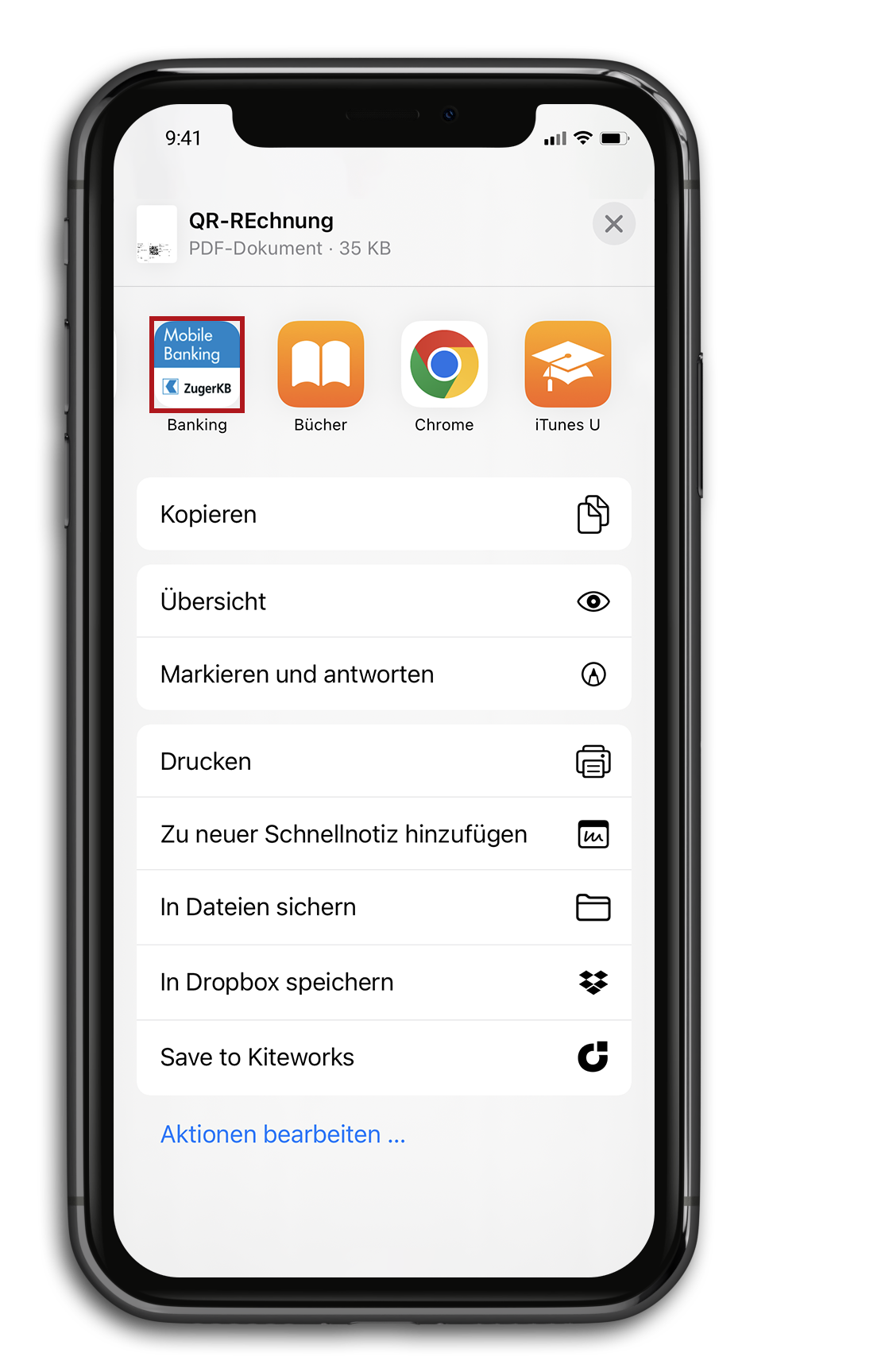 Mobile Banking App auswählen