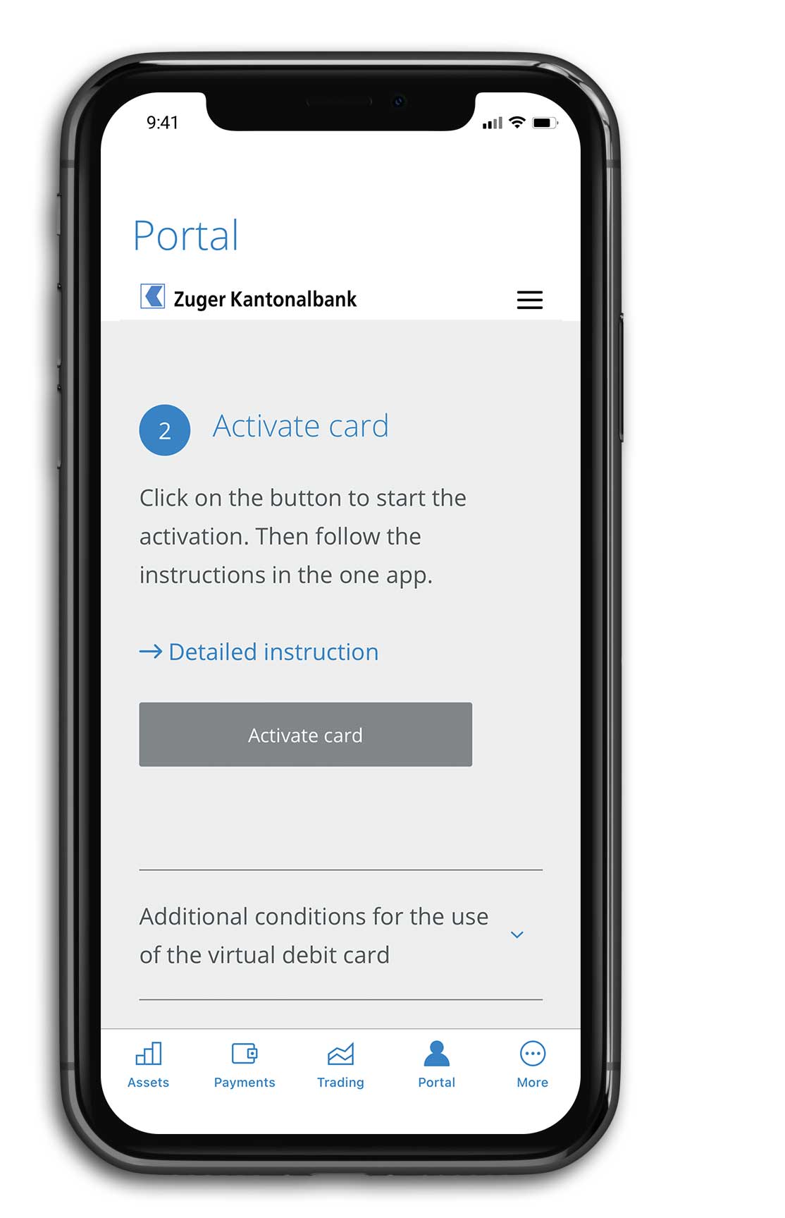 Activate card Mobile phone with activate card screen