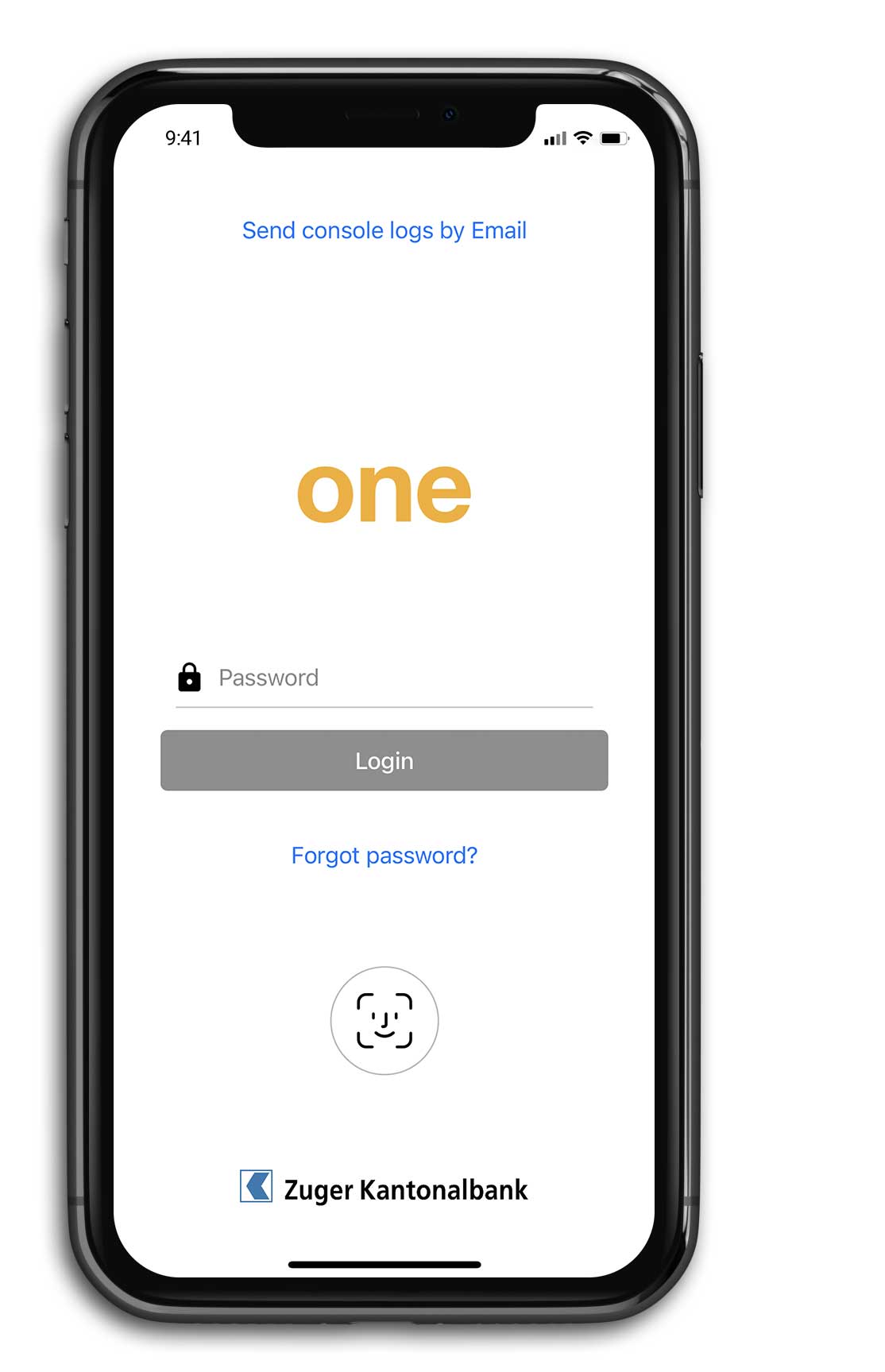 Mobile phone with login screen
