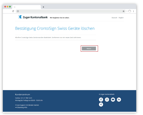 Bestehende Geräte gelöscht Bestehende Geräte gelöscht