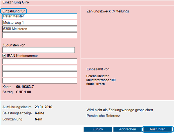 Zahlung Zahlung