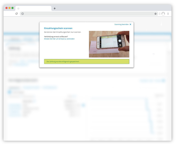 Weiterverarbeitung gescannter Einzahlungsscheine
