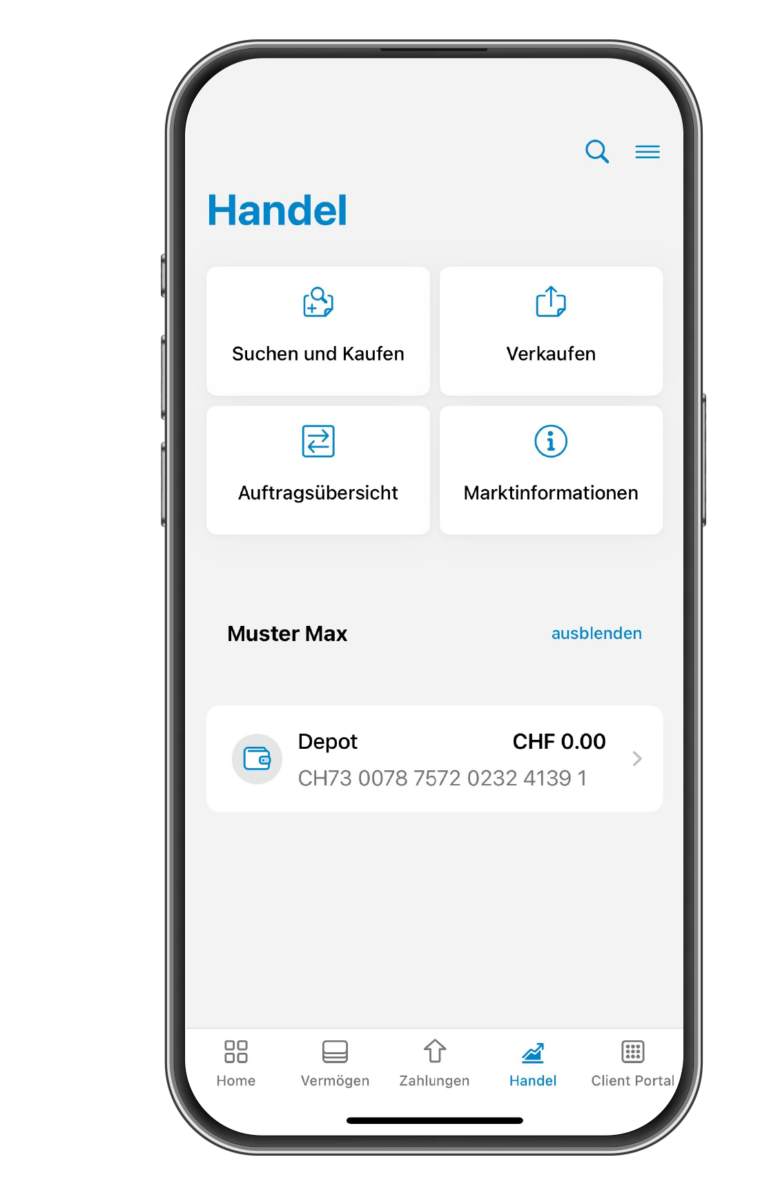 ZugerKB Mobile Banking App Nachrichtenseite