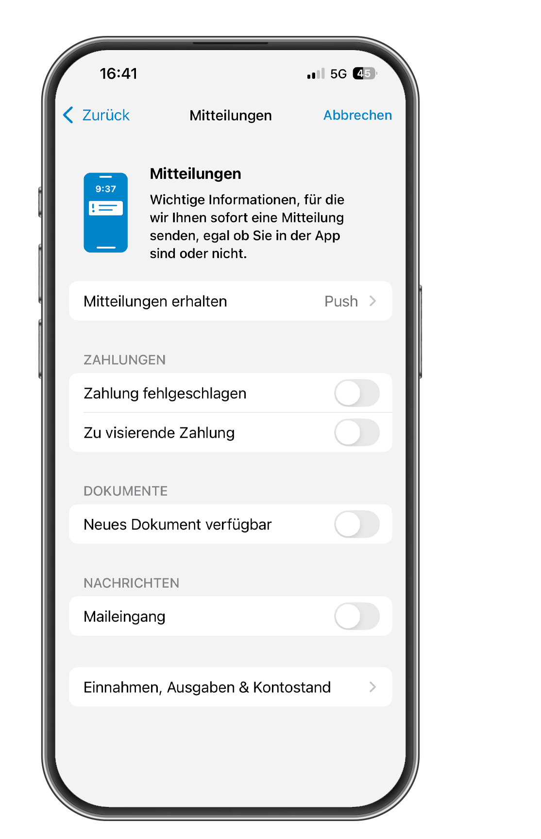 Benachrichtigungen einrichten