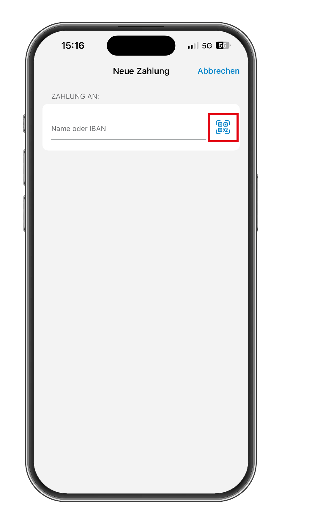QR-Code Icon klicken