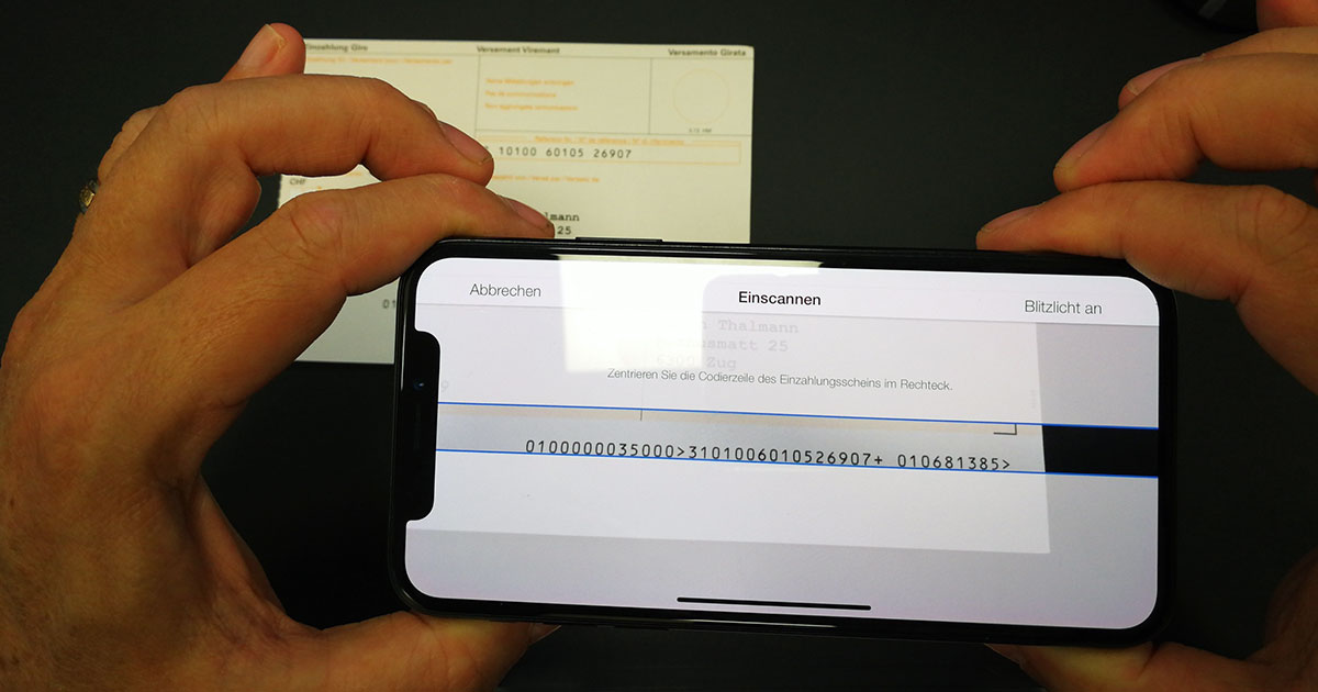 Scanner Plus Einzahlungsscheine Scannen Zuger Kantonalbank