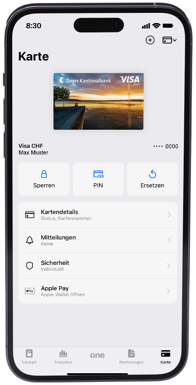 one App Karte sperren