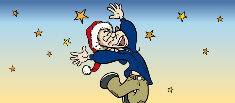 Mister Money mit Weihnachts-Mütze